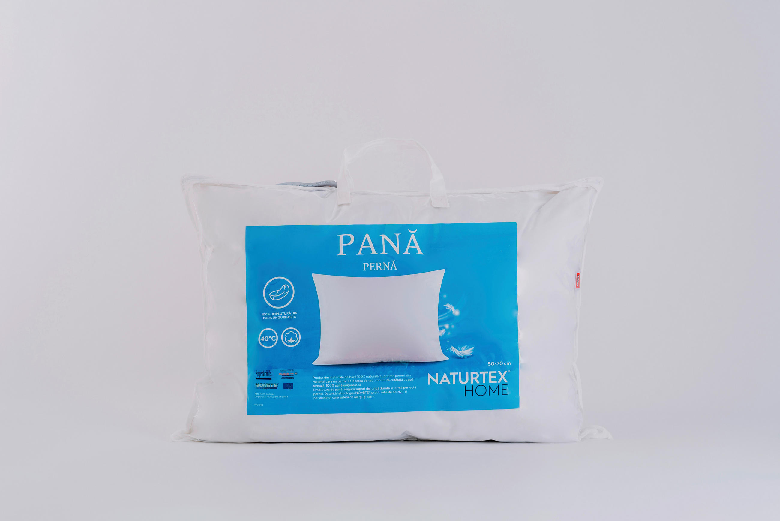 PERNĂ PENTRU DORMIT   - alb, Basics, textil (50/70cm)