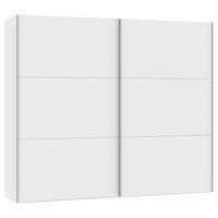 SCHWEBETÜRENSCHRANK 253/215/65 cm 2-türig Weiß  - Edelstahlfarben/Weiß, Design, Holzwerkstoff (253/215/65cm) - Boxxx