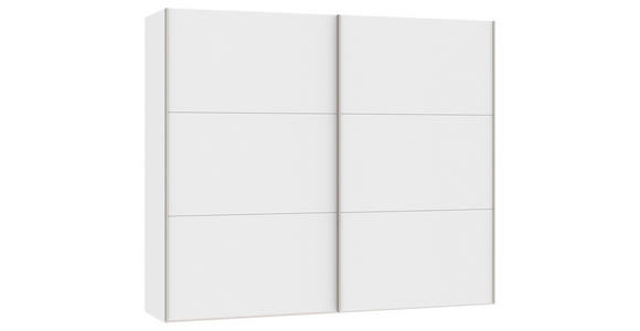 SCHWEBETÜRENSCHRANK  in Weiß  - Edelstahlfarben/Weiß, Design, Holzwerkstoff (253/215/65cm) - Carryhome