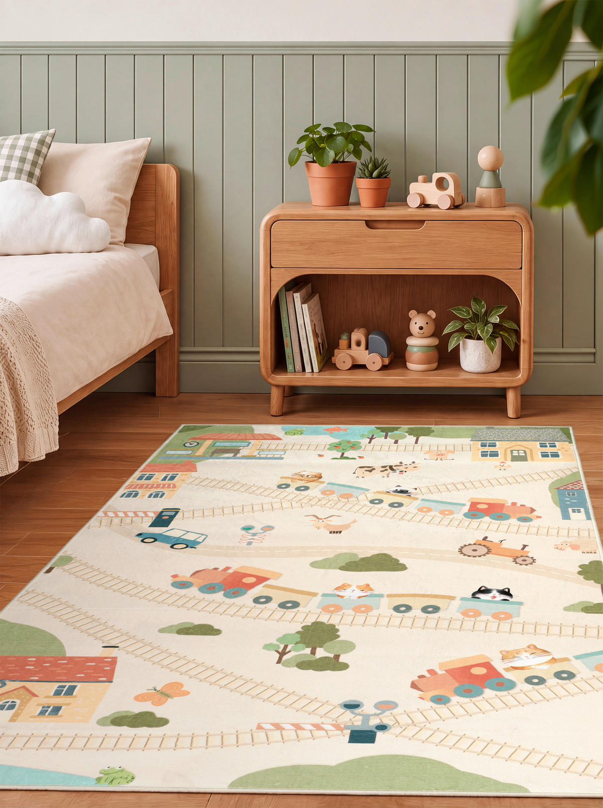 KINDERTEPPICH Living Verovia 120/180 cm  in Creme, Koralle, Salbeigrün  - Koralle/Salbeigrün, Trend, Kunststoff/Textil (120/180cm) - Lindorug