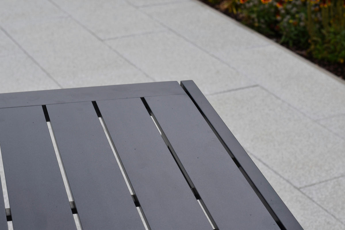 GARTENTISCHGRUPPE beschichtet Aluminium  - Graphitfarben/Grau, KONVENTIONELL, Kunststoff/Textil - Gardenson