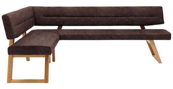 ECKBANK 155/225 cm  in Braun  - Eichefarben/Braun, KONVENTIONELL, Holz/Textil (155/225cm) - Dieter Knoll