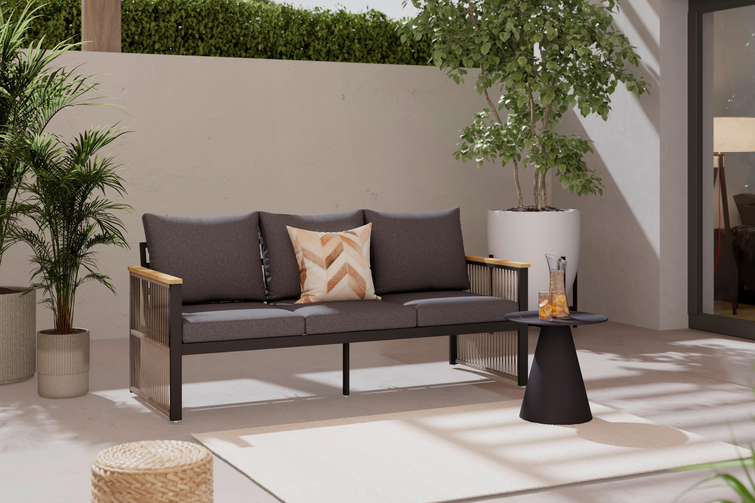 Ambia Garden Loungesofa Anthrazit 190x75.5x73 cm
