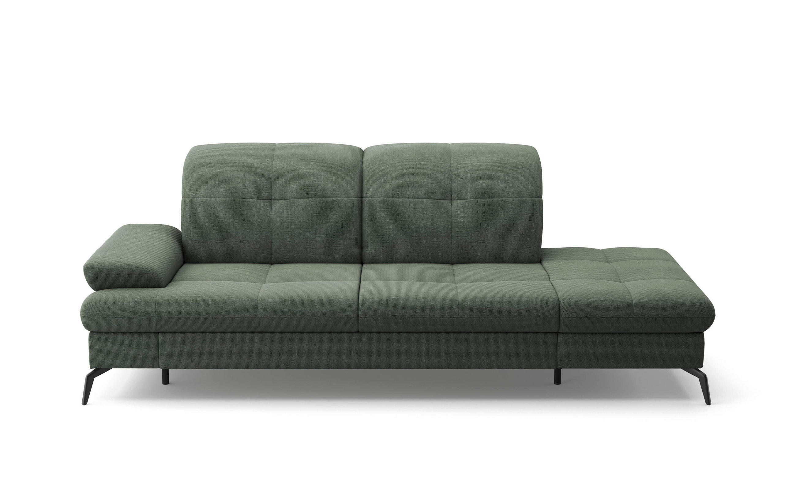 RÉCAMIERE Grün Flachgewebe  - Schwarz/Grün, KONVENTIONELL, Textil/Metall (231/90/122cm) - Sit & More