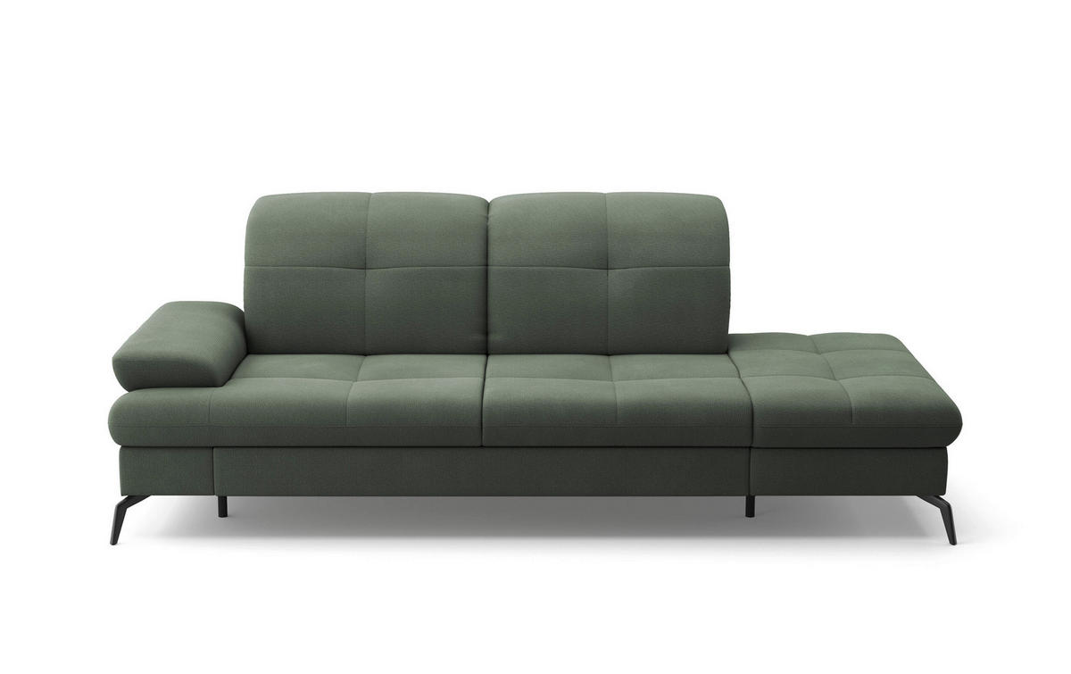 RÉCAMIERE in Flachgewebe Grün  - Schwarz/Grün, Konventionell, Textil/Metall (231/90/122cm) - Sit & More