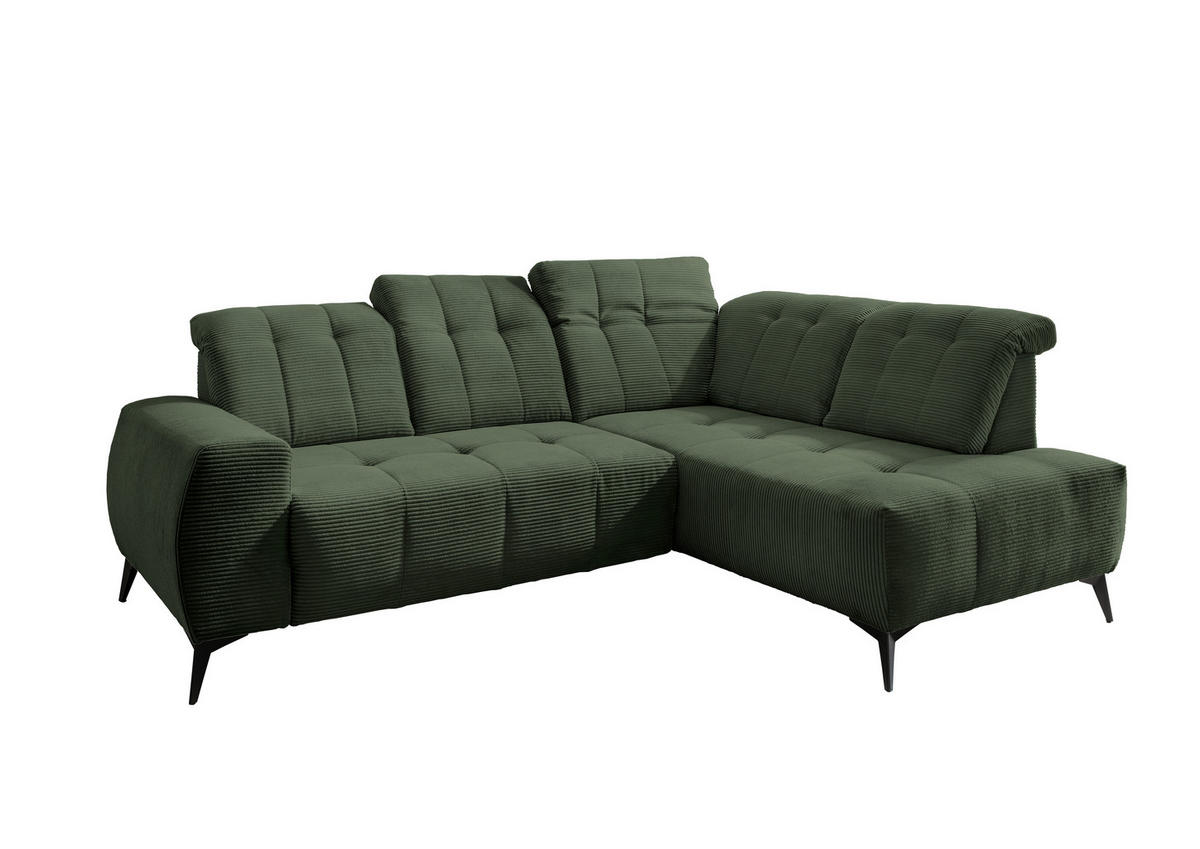 Freisteller von Livetastic ECKSOFA Dunkelgrün Cord.