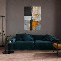 LEINWANDBILD Abstraktes 70/100 cm  - Goldfarben/Weiß, Design, Holzwerkstoff/Textil (70/100cm) - Monee