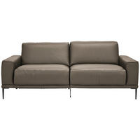 2,5-SITZER in Echtleder Taupe  - Taupe/Schwarz, Design, Leder/Metall (200/102/92cm) - Johann Jakob