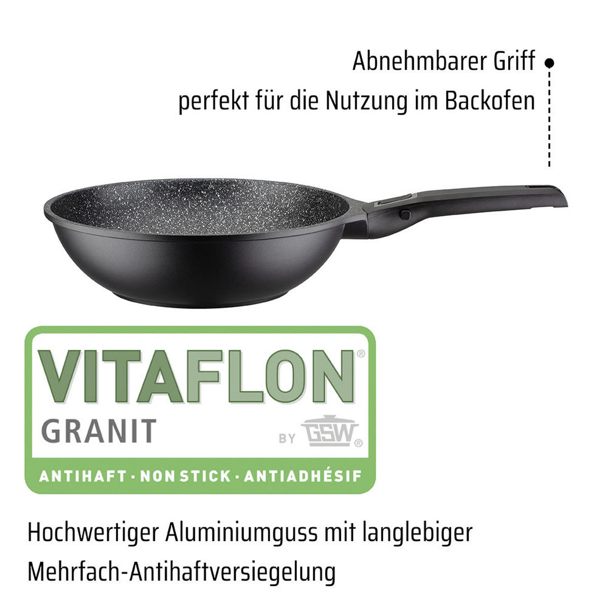 WOKPANNA 28 cm  - svart, Basics, metall (28cm) - GSW
