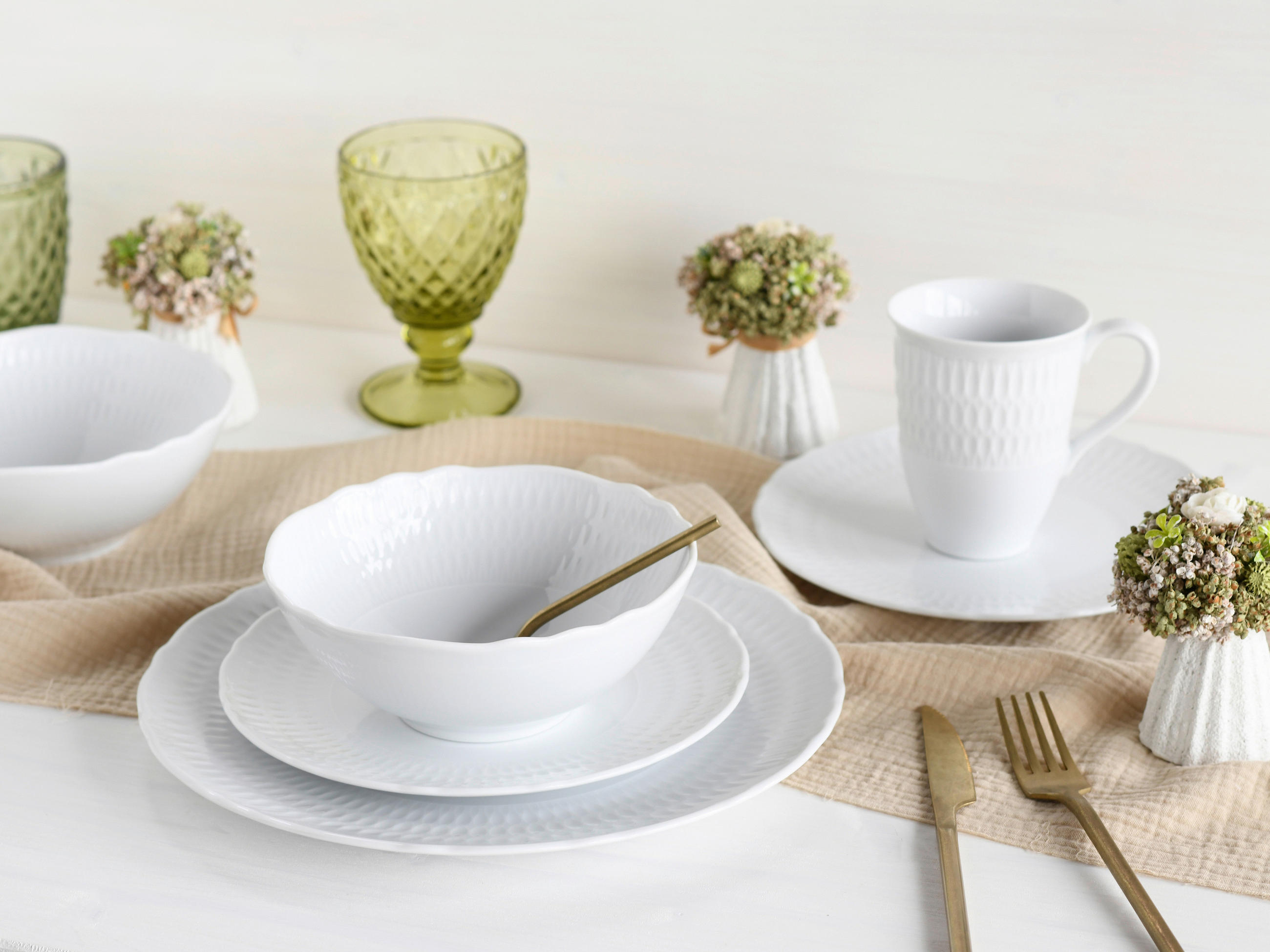 KOMBISERVICE 8-teilig  - Weiß, Trend, Keramik - Creatable