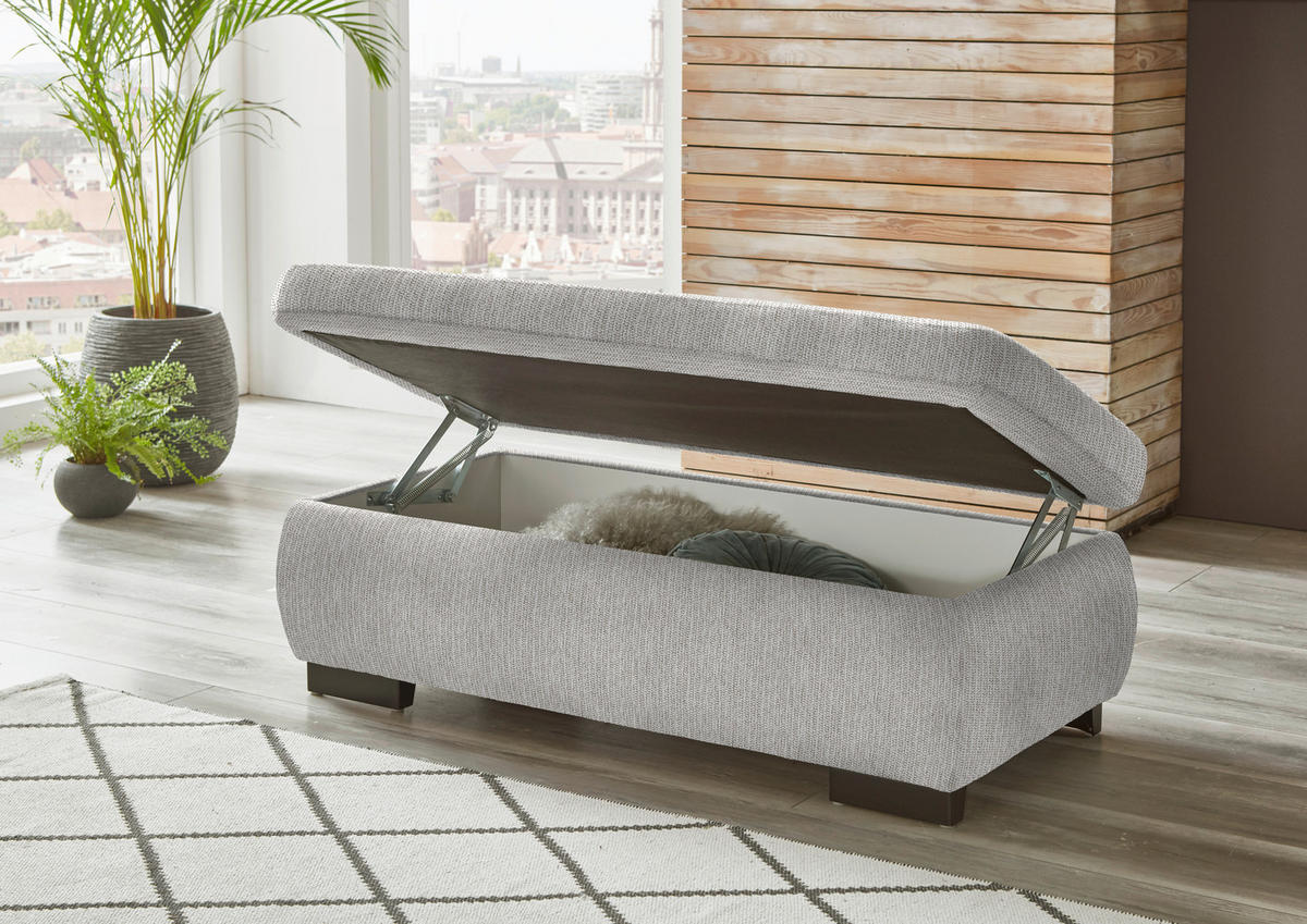 ECKSOFA in Flachgewebe Grau, Hellgrün  - Schwarz/Hellgrün, Design, Textil/Metall (297/174cm) - Beldomo Style