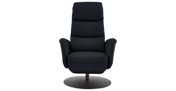 RELAXSESSEL in Leder Dunkelblau  - Schwarz/Dunkelblau, Design, Leder/Metall (76/108/86cm) - Dieter Knoll