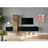 WOHNWAND  in Schwarz, Eichefarben  282/160/37 cm  - Eichefarben/Schwarz, Design, Holzwerkstoff (282/160/37cm) - Celina Home