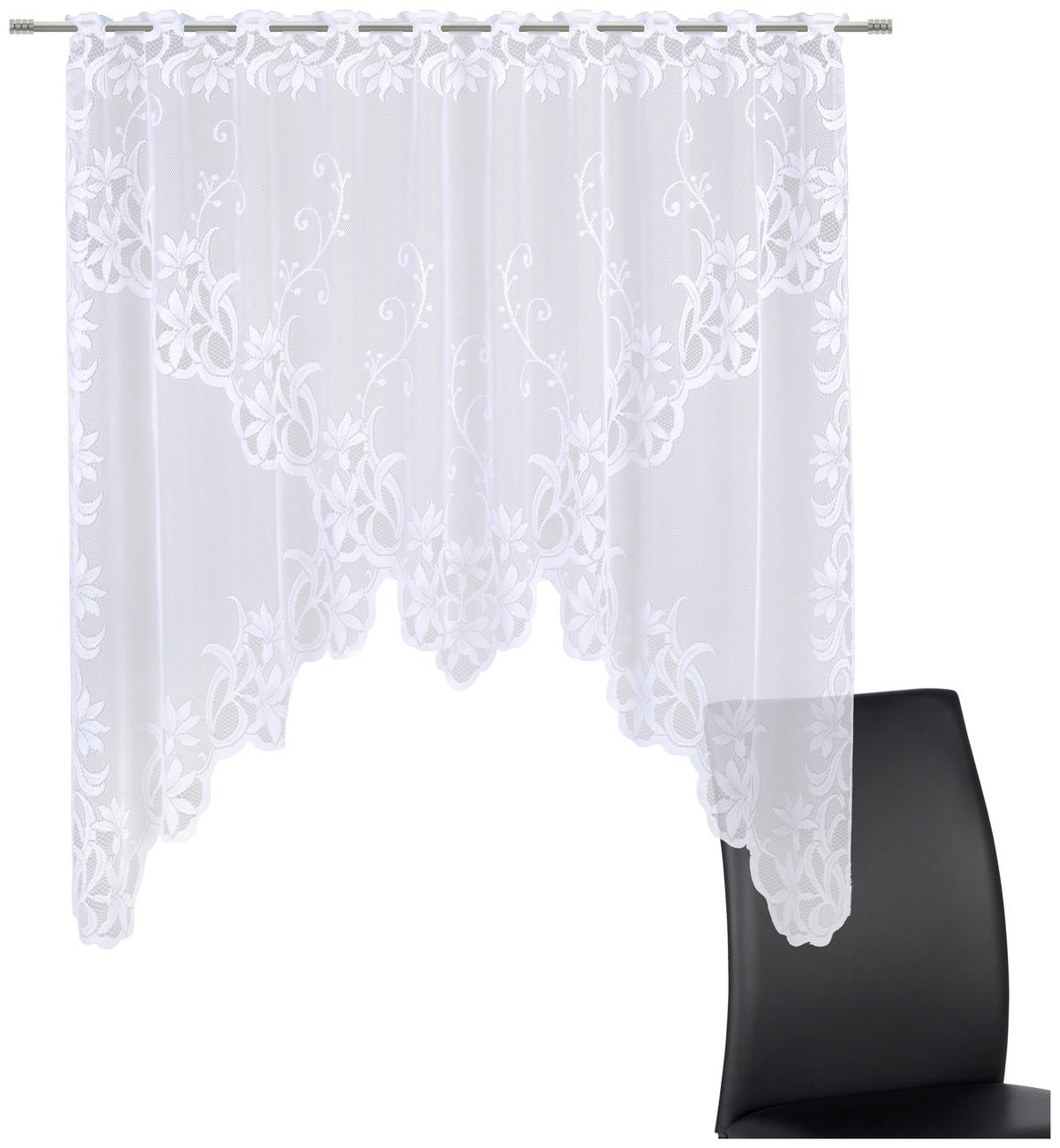 KURZGARDINE   105/150 cm   - Weiß, KONVENTIONELL, Textil (105/150cm) - Esposa