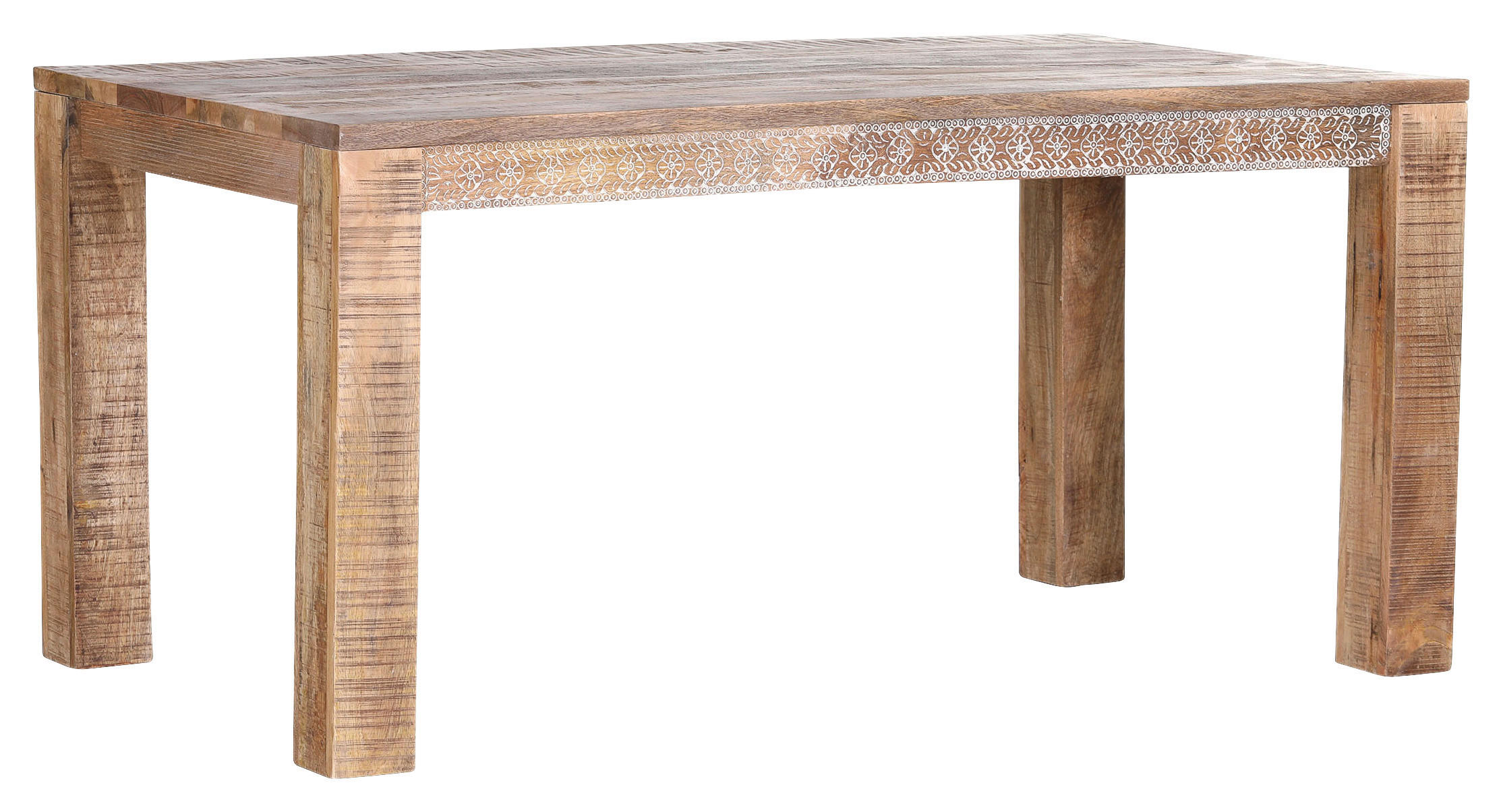 ESSTISCH Mangoholz massiv rechteckig Naturfarben - Naturfarben, Design, Holz (160/90/78cm)