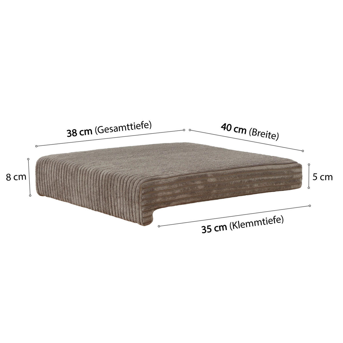 KLEMMKISSEN 2er Set 40/35/38/5/8 cm    - Taupe, Basics, Textil (40/35/38/5/8cm)