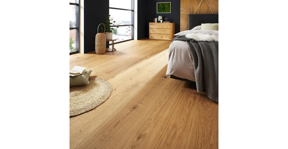 Parkett PARKETTBODEN per m² - Eichefarben, KONVENTIONELL, Holzwerkstoff (240/25,5/0,13cm) - Ambiente