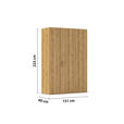 DREHTÜRENSCHRANK 151/223/60 cm 3-türig Eichefarben  - Eichefarben/Silberfarben, Design, Holzwerkstoff/Kunststoff (151/223/60cm) - Novel
