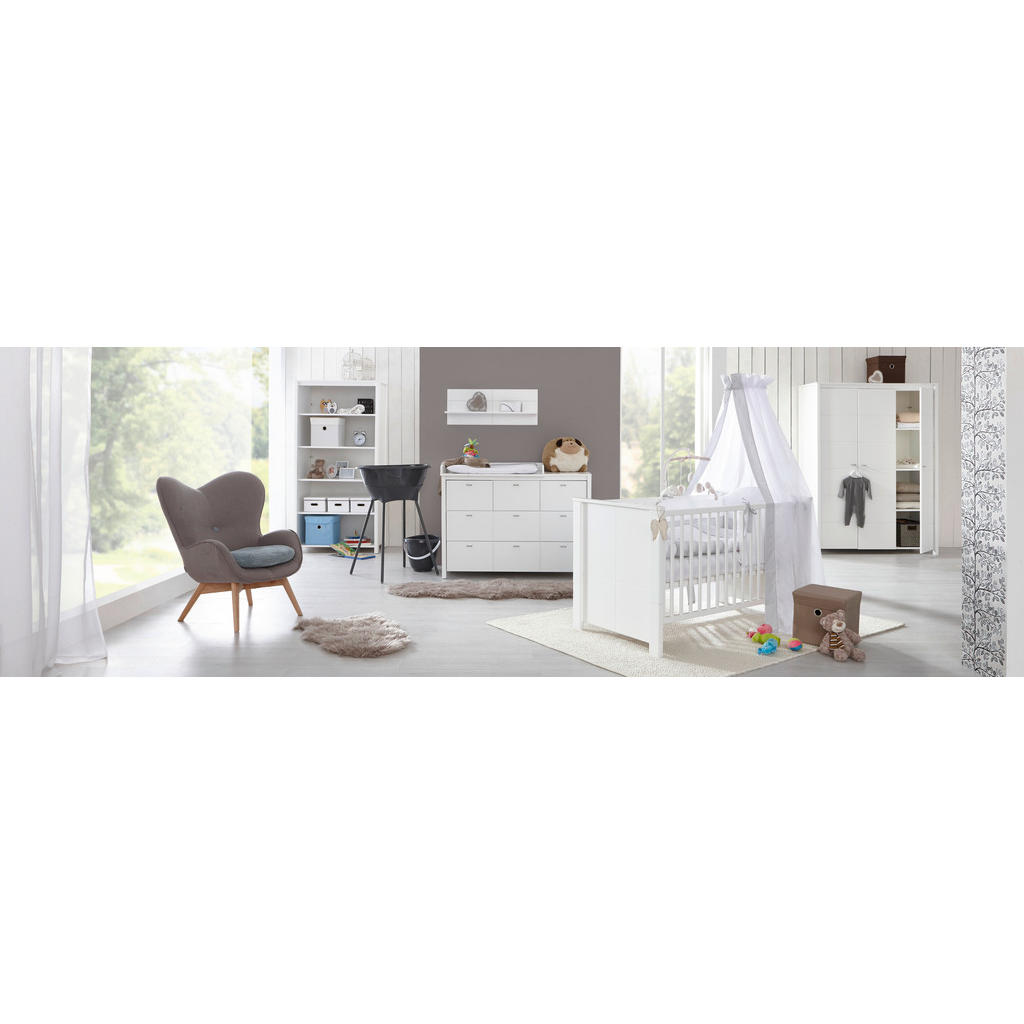 Thumbnail - My Baby Lou Babykleiderschrank Julija, Weiß, Holzwerkstoff, 3 Fächer, 135x188x55 cm, Typenauswahl, Beimöbel erhältlich, ...