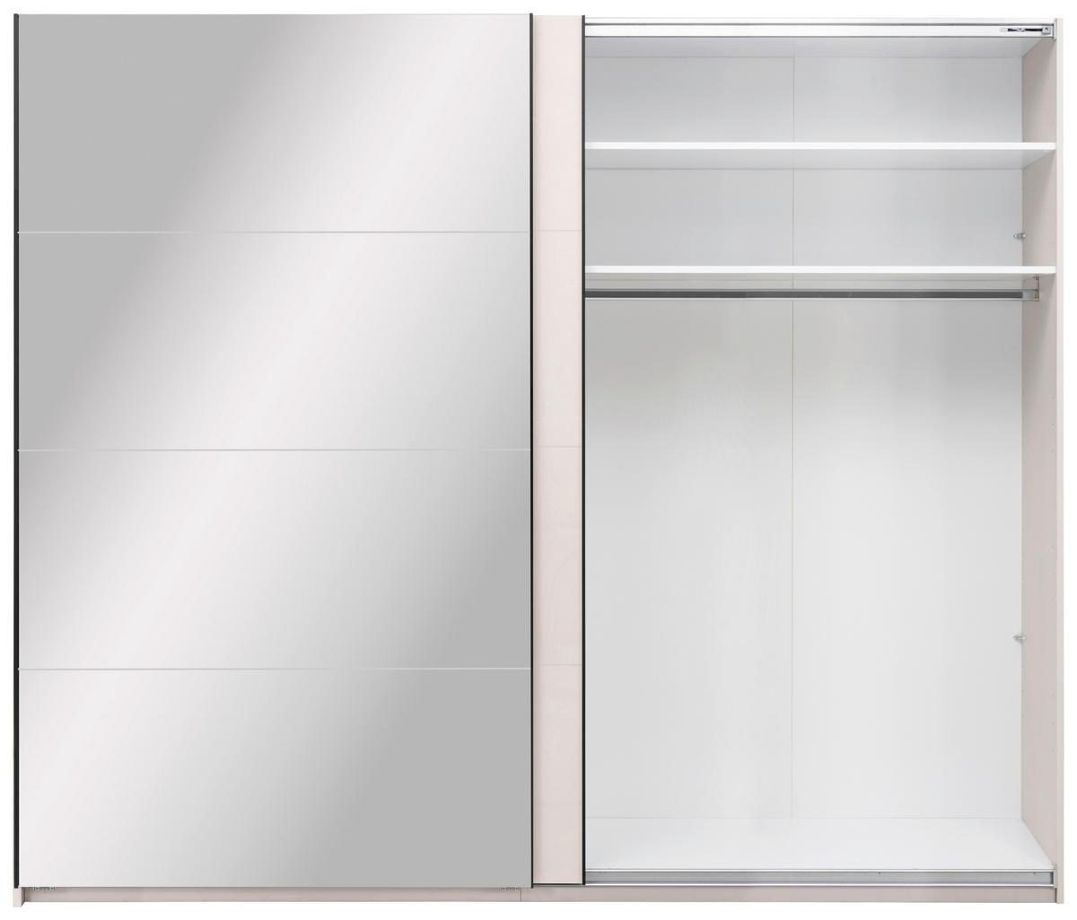 SCHIEBETÜRENSCHRANK 250/210/62 cm 2-türig  - Kaschmir/Schwarz, MODERN, Holzwerkstoff/Metall (250/210/62cm) - MID.YOU