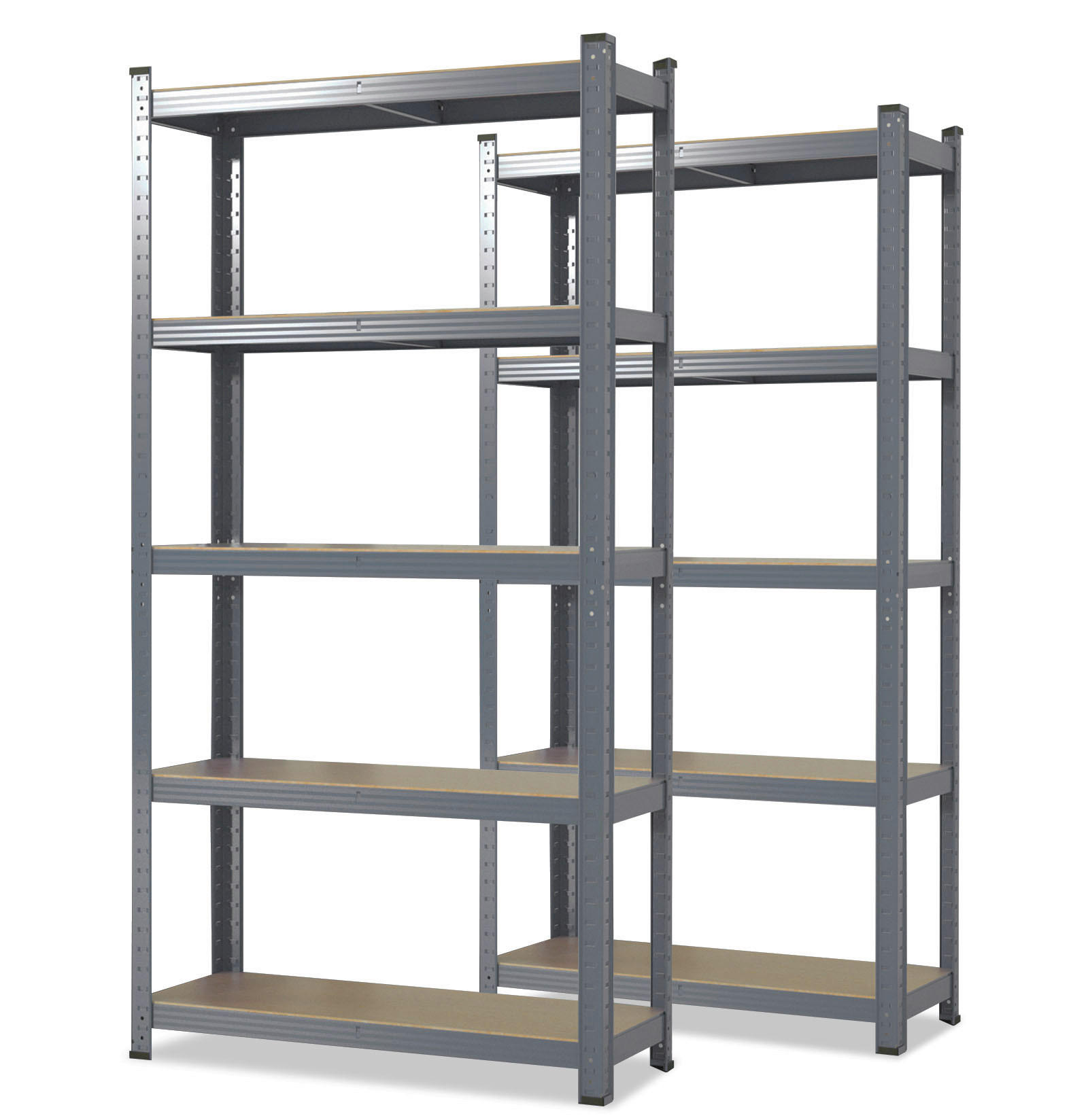 SCHWERLASTREGALSET Lakota  - Grau, Basics, Holzwerkstoff/Metall (75/150/30cm) - FloorDirekt