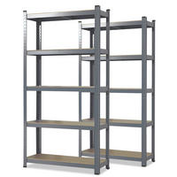 SCHWERLASTREGALSET Lakota  - Grau, Basics, Holzwerkstoff/Metall (120/200/60cm) - Floordirekt