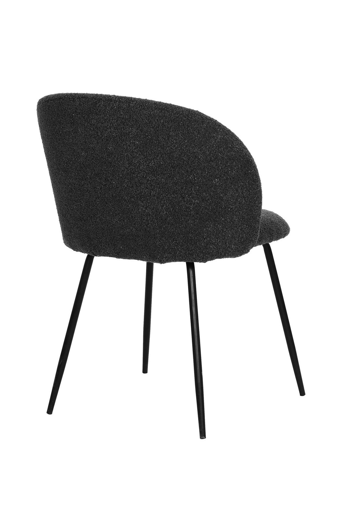 STUHL-SET 2 Stück  in Struktur  - Schwarz, MODERN, Textil/Metall (60/78/48cm) - MID.YOU