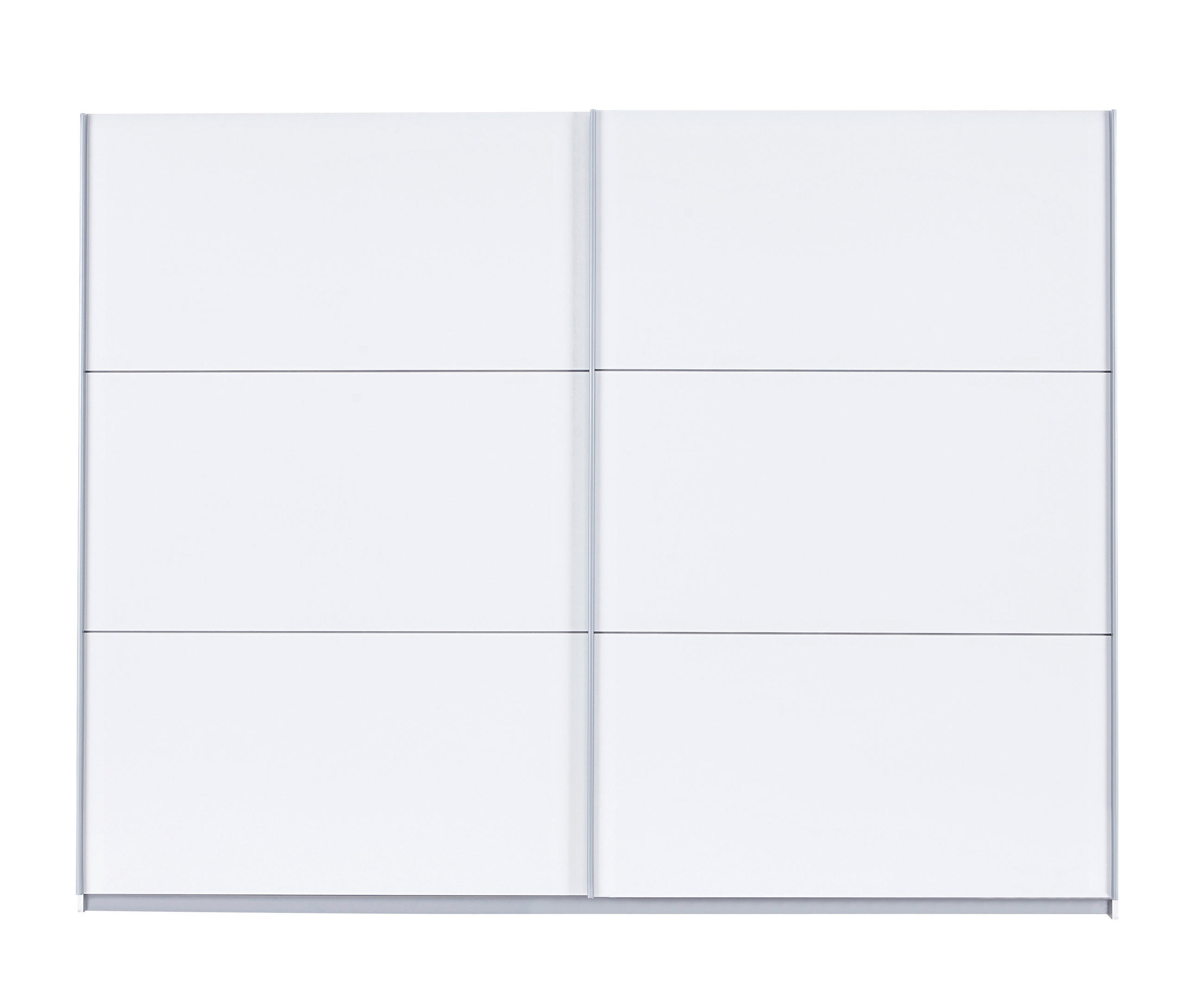 SCHWEBETÜRENSCHRANK 270/210/61 cm 2-türig Weiß  - Alufarben/Weiß, Design, Holzwerkstoff/Metall (270/210/61cm) - Ti'me