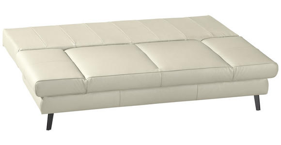 SCHLAFSOFA Naturfarben Echtleder - Schwarz/Naturfarben, Design, Leder/Metall (200/85/90cm) - Novel