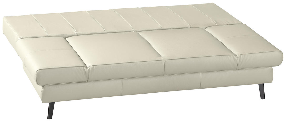 SCHLAFSOFA in Echtleder Naturfarben  - Schwarz/Naturfarben, Design, Leder/Metall (200/85/90cm) - Novel