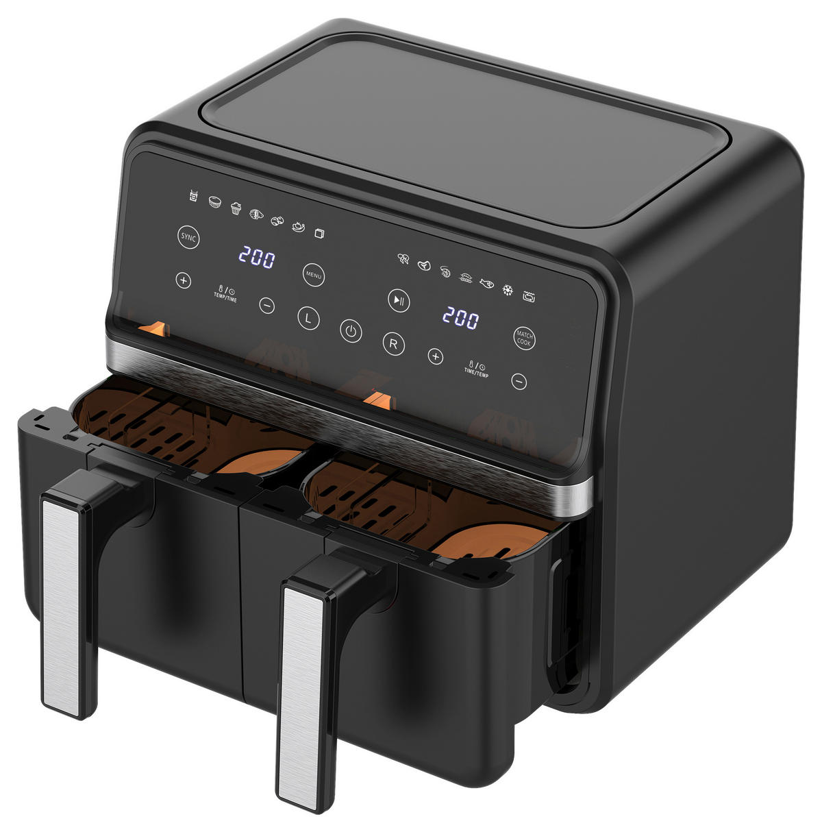 HEIßLUFTFRITTEUSE 8 l  - Schwarz, Basics, Kunststoff/Metall (37/34,2/31cm) - Atrigo