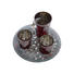 Teelichthalter Set mit Deko 4-teilig - Pink/Silberfarben, Kunststoff/Metall (25/12cm)