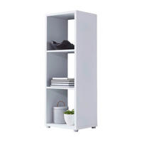 STOJACÍ REGÁL, biela, 37,5/108,5/33 cm - biela/strieborná, Modern, kompozitné drevo/plast (37,5/108,5/33cm) - MID.YOU