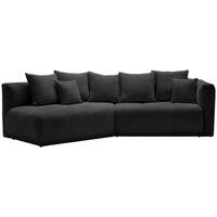 ECKSOFA Chenille Schwarz  - Schwarz, Modern, Kunststoff/Textil (180/315cm) - Hom`in