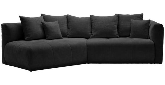 ECKSOFA  in Chenille Schwarz  180/315 cm  - Schwarz, MODERN, Kunststoff/Textil (180/315cm) - Hom`in