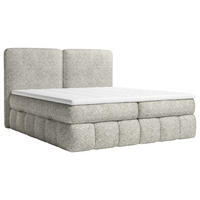 BOXBETT 180/200 cm,  in Hellgrau, Bettkasten, Topper, Matratzen, H3 = fest  - Hellgrau/Schwarz, KONVENTIONELL, Kunststoff/Textil (180/200cm) - Carryhome