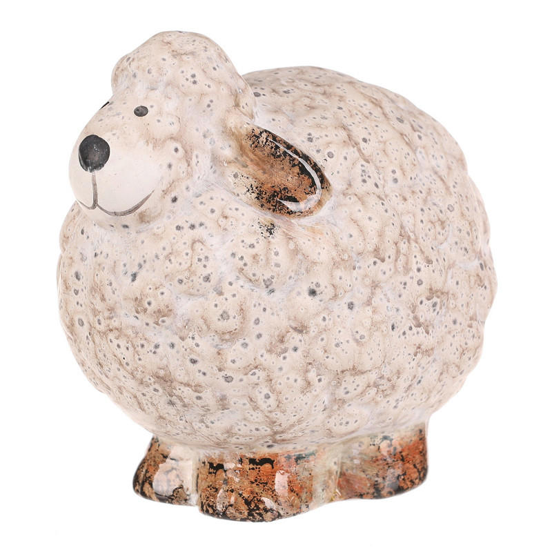 DEKORAČNÉ ZVIERATKO - krémová, Basics, keramika (13/12/10cm)