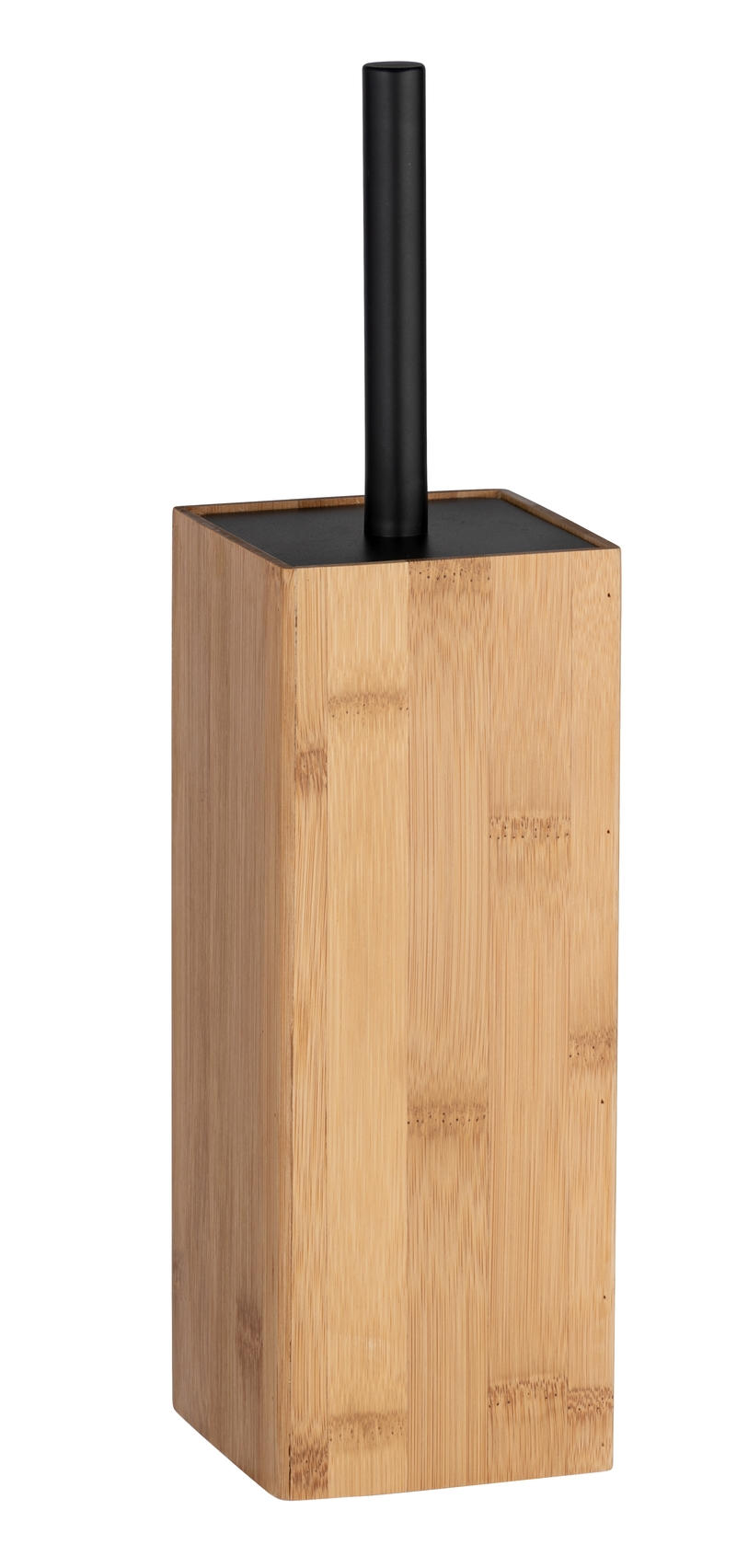 WC-BÜRSTENGARNITUR in Metall  Kunststoff   - Schwarz/Naturfarben, Basics, Holz/Kunststoff (10/38/10cm) - Wenko