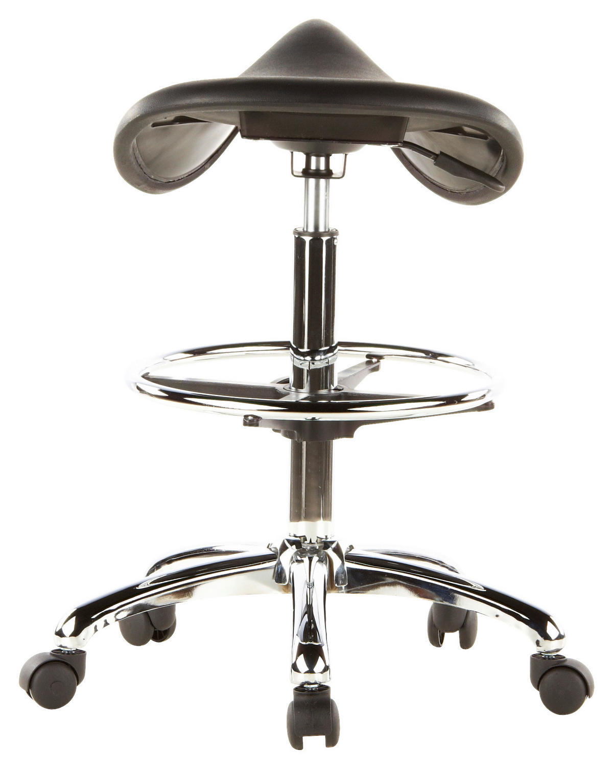 BÜROHOCKER 62/60/62 cm  - Chromfarben/Schwarz, MODERN, Kunststoff/Metall (62/60/62cm) - MID.YOU