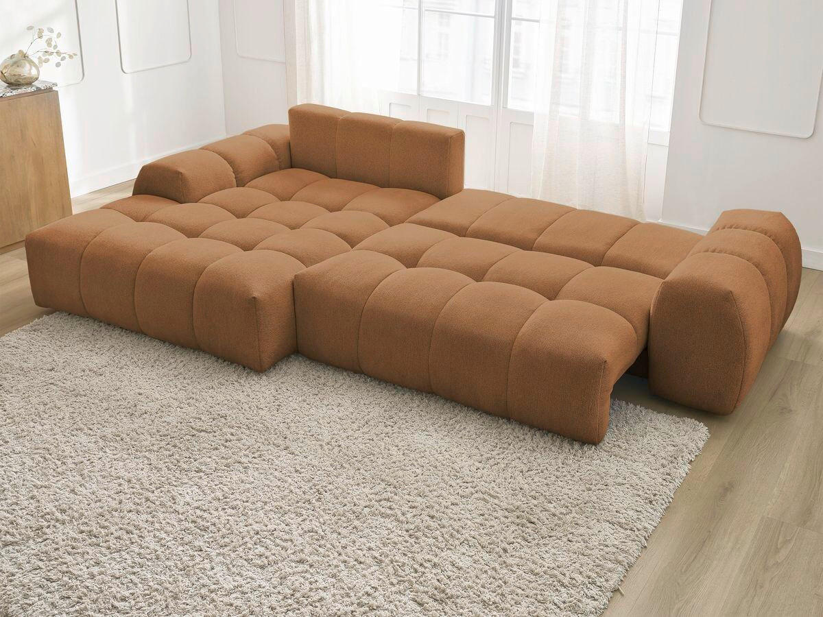 ECKSCHLAFSOFA EVEREST  mit Rücken echt, Armteil links, Armteil rechts Flachgewebe Orange  - Schwarz/Orange, MODERN, Kunststoff/Textil (180/318cm) - Livetastic