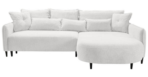 ECKSOFA in Chenille Creme 285/200 cm - Creme/Schwarz, MODERN, Textil/Metall (285/200cm) - Carryhome