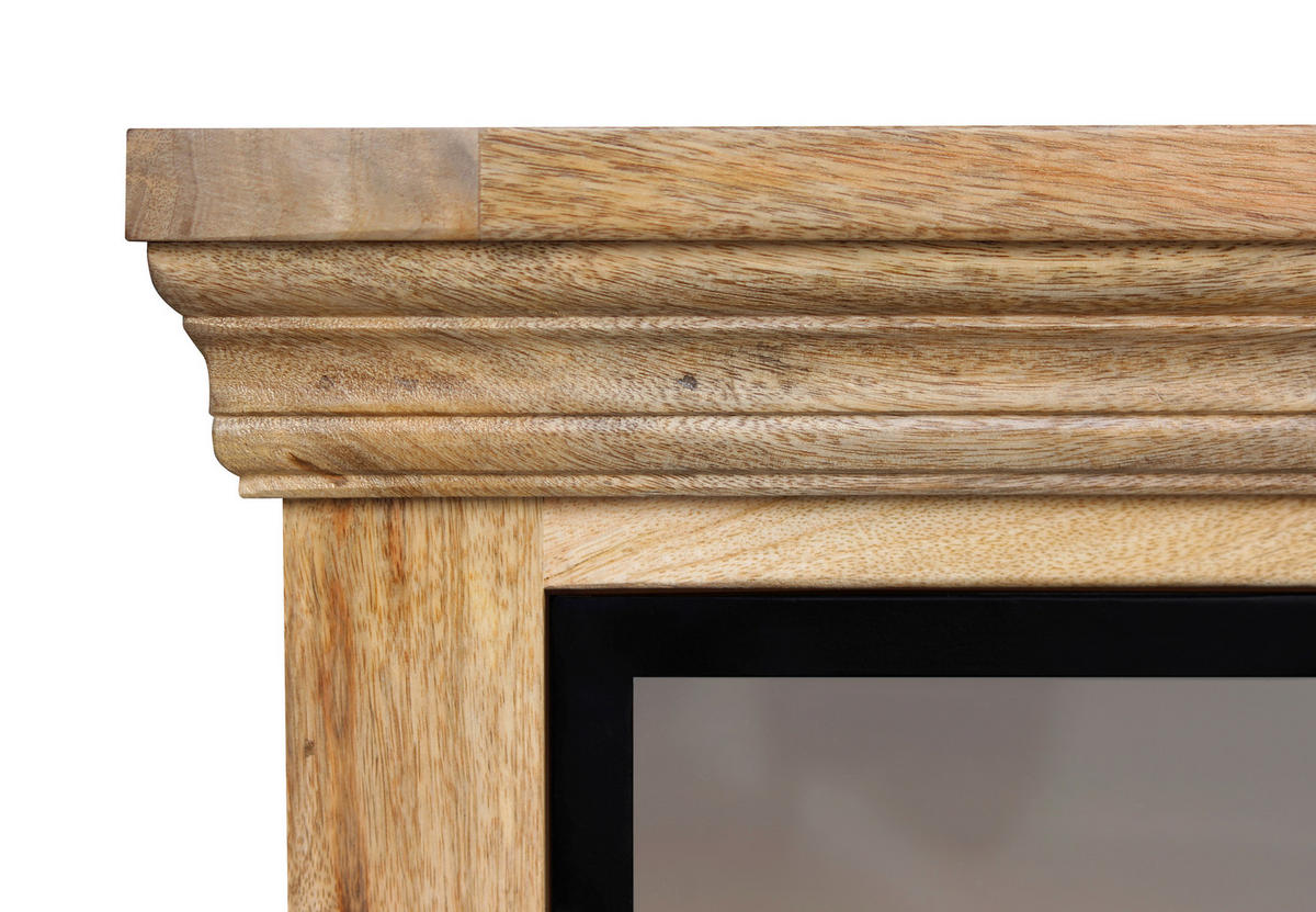 COMODĂ JOASĂ 150/65/40 cm  - culoare natur/negru, Romantik / Landhaus, sticlă/metal (150/65/40cm) - MID.YOU