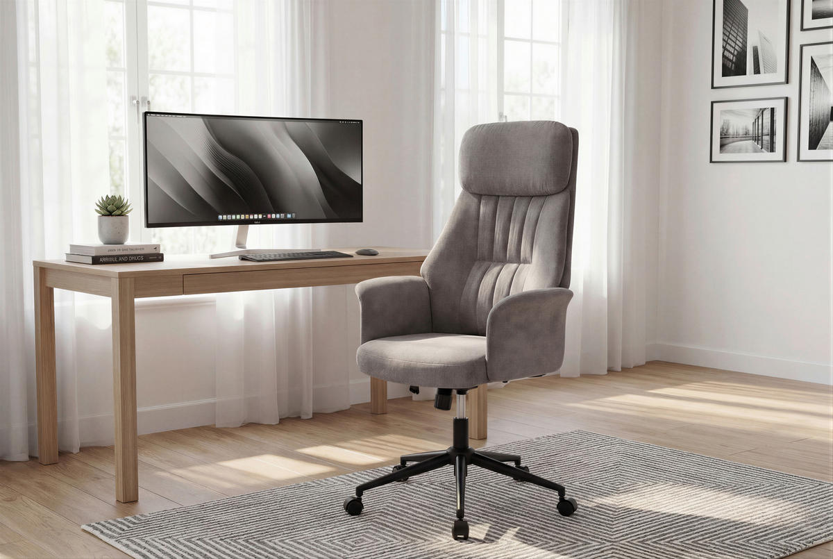 FORGÓSZÉK  zsenília szürke  - fekete/szürke, Modern, műanyag/textil (66/114/122/64cm) - Livetastic