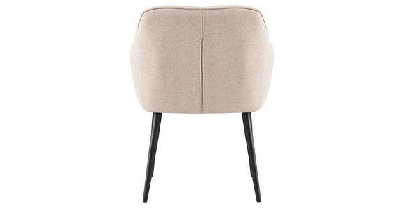 ARMLEHNSTUHL in Eisen Webstoff - Beige/Schwarz, Design, Textil/Metall (56/82/61,5cm) - Novel
