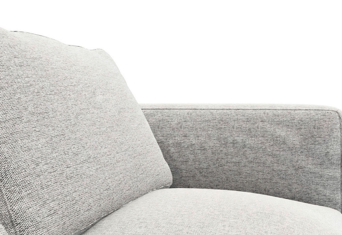 3-SITZER-SOFA Webstoff, Flachgewebe Hellgrau  - Hellgrau/Schwarz, Design, Textil/Metall (212/80,5/88cm) - Livetastic