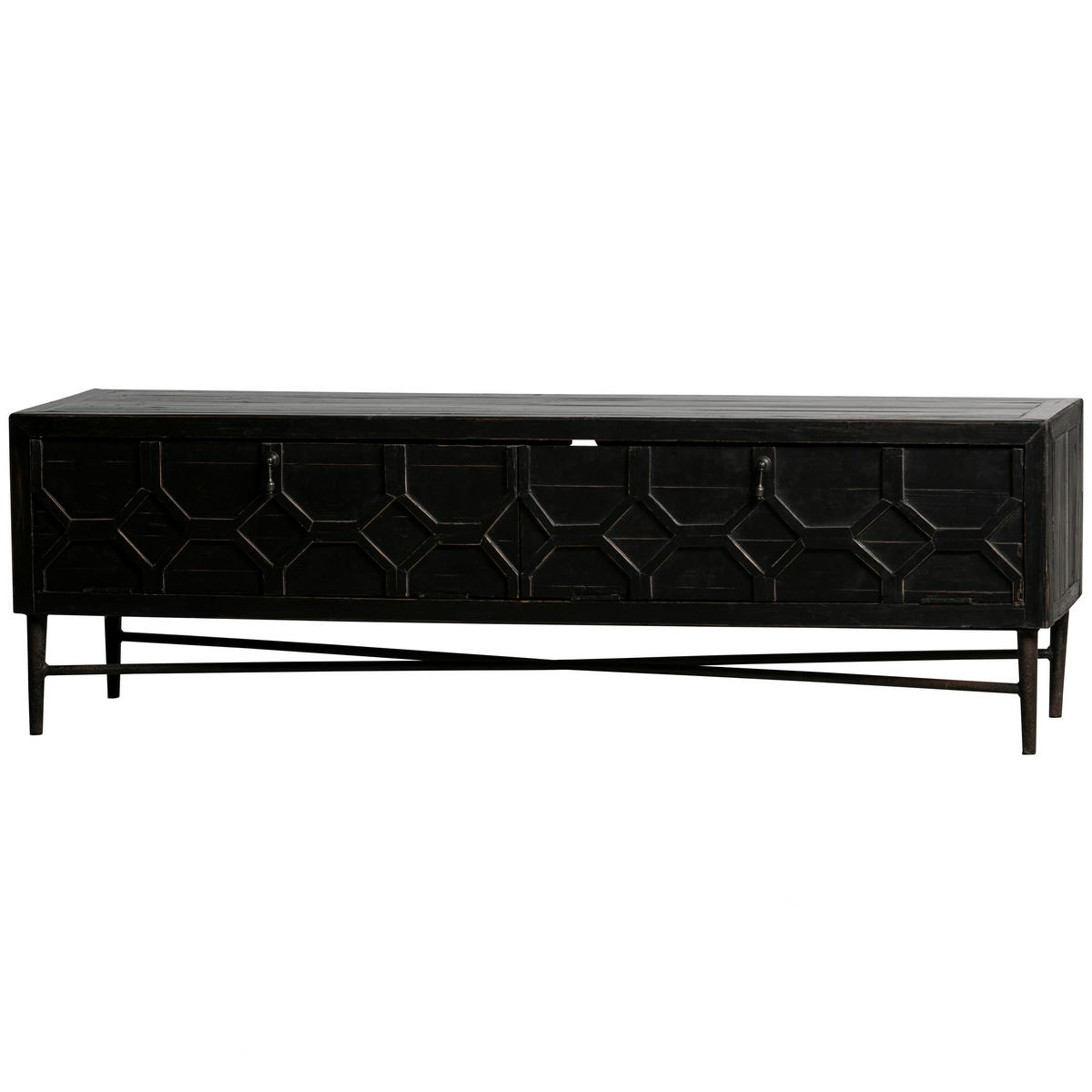 LOWBOARD Bequest  in 160/50/45 cm  - Schwarz, Design, Holz/Metall (160/50/45cm) - Livetastic
