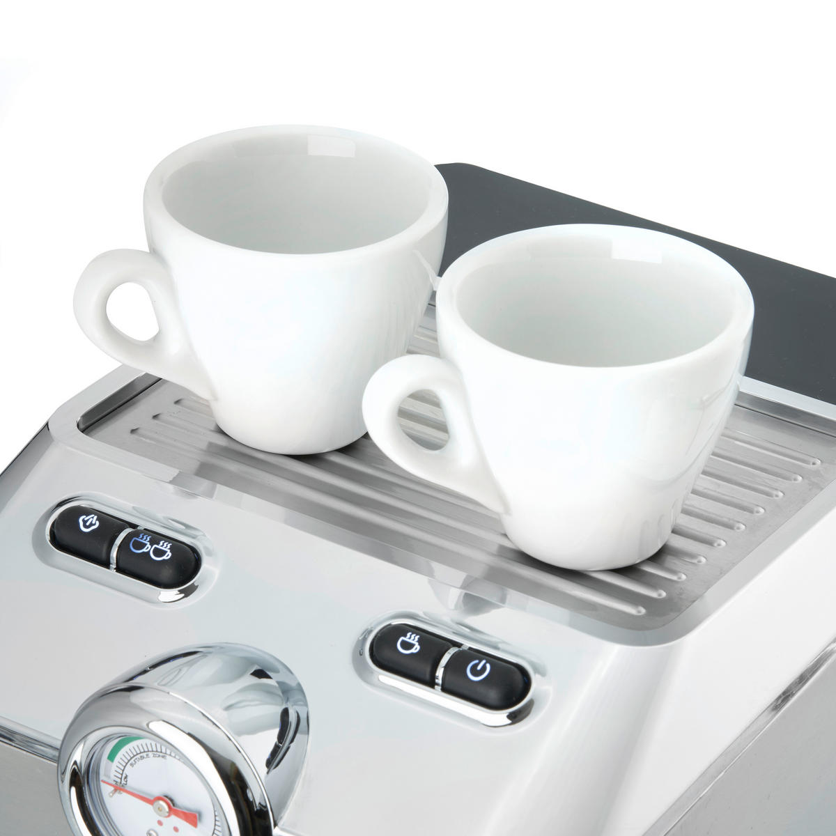 ESPRESSOMASCHINE  - Edelstahlfarben/Schwarz, Basics (19,5/30,5/25,5cm) - CASO Design