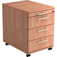ROLLCONTAINER Nussbaumfarben  - Nussbaumfarben/Alufarben, KONVENTIONELL, Holzwerkstoff/Kunststoff (42,8/59/56cm) - Venda