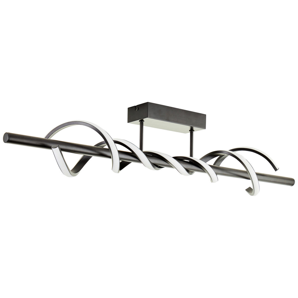 LED-DECKENLEUCHTE     - Schwarz, Design, Kunststoff/Metall (95,5/20/18cm) - Brilliant