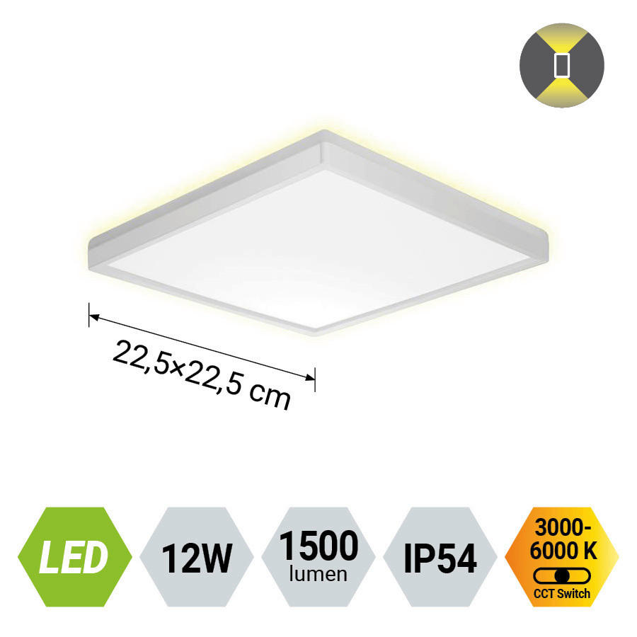 PLAFONIERĂ CU LED - alb, Basics, plastic (22.5/3/22.5cm)